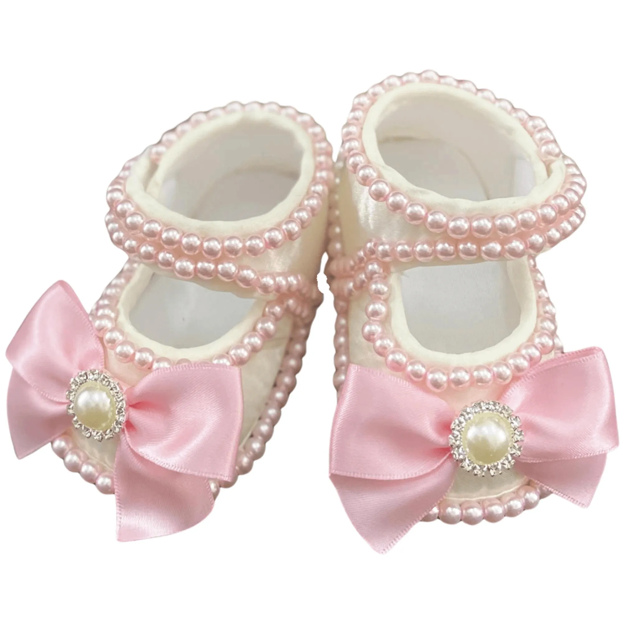 Baby Girls Infant Newborn Pearl Princess Shoes First Walkers Sparkly Glitter Soft Bow Buckle Toddler Shoes