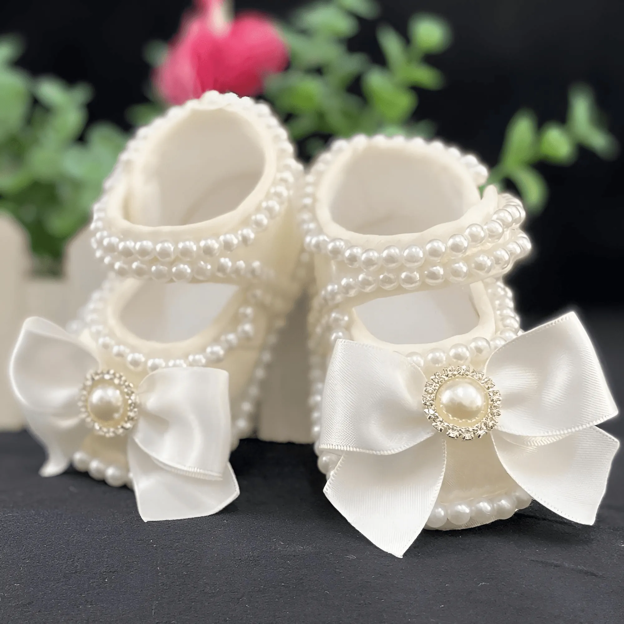 Baby Girls Infant Newborn Pearl Princess Shoes First Walkers Sparkly Glitter Soft Bow Buckle Toddler Shoes