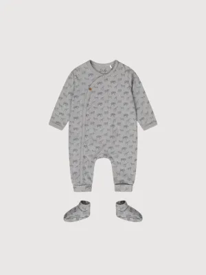 Babysuit   Booties Boys Light Faded Blue | Dirkje