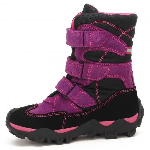 Bartek Girls' Black and Pink Prophylactic Snow Boots | 94646003