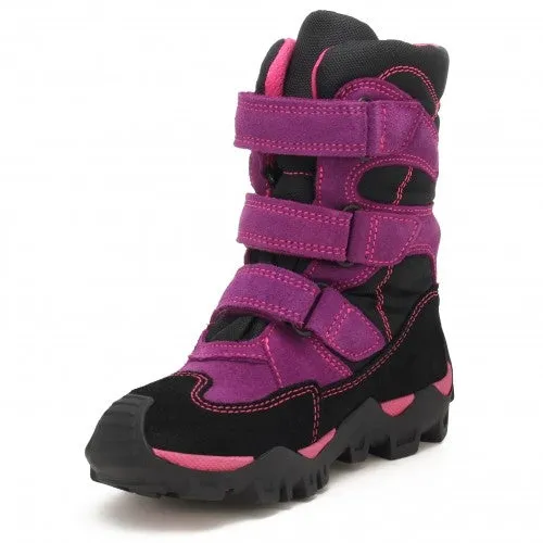 Bartek Girls' Black and Pink Prophylactic Snow Boots | 94646003