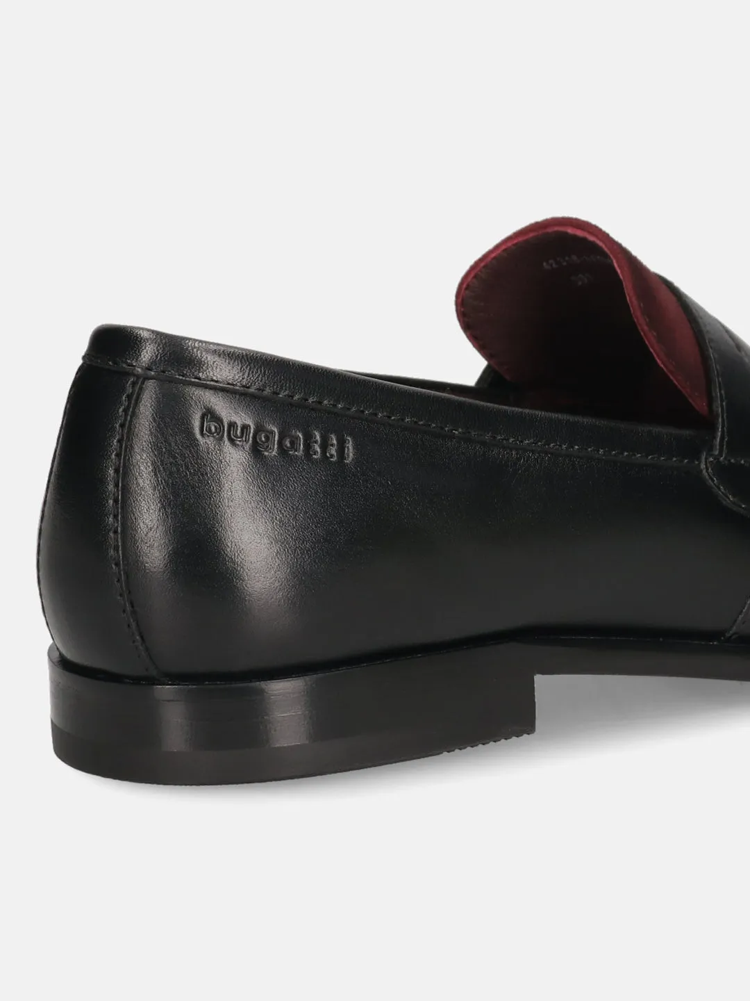 bugatti Black & Bordo Premium Leather Slip-ons Formal