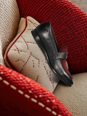 bugatti Black & Bordo Premium Leather Slip-ons Formal