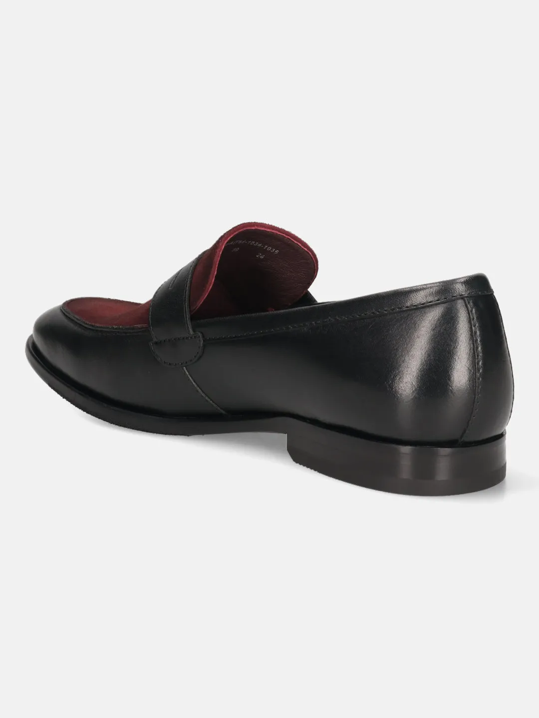 bugatti Black & Bordo Premium Leather Slip-ons Formal