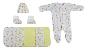 Caps, Booties and Washcloths - 9 Pc Set
