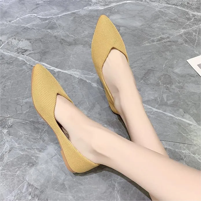 Casual Pointed Toe Flat Peas Shoes
