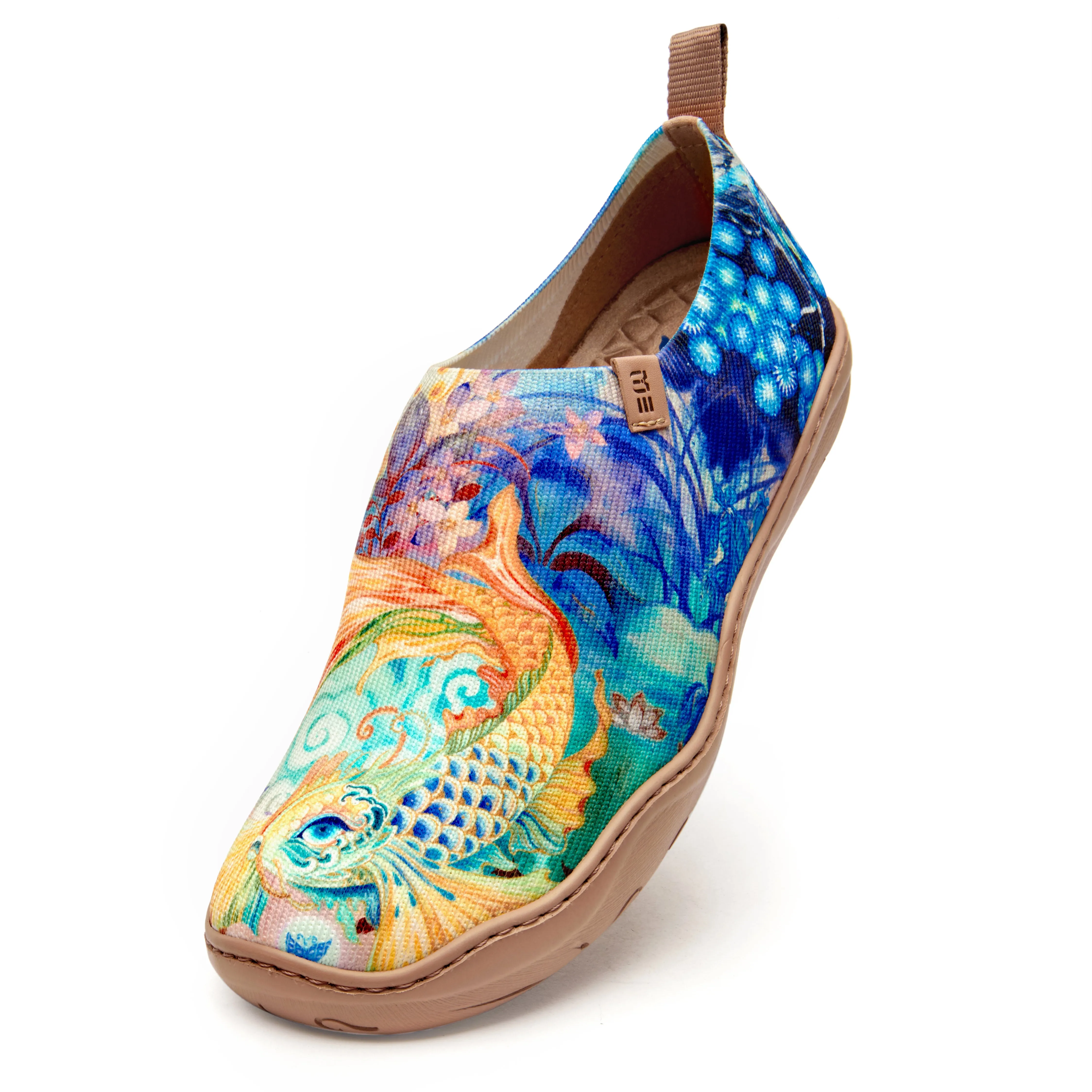 Cloud-Drifting Koi Women's Slip-On Shoes Painted Canvas Sneakers