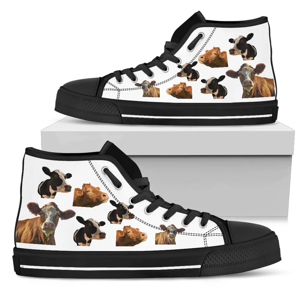 Cow Canvas Shoes - White