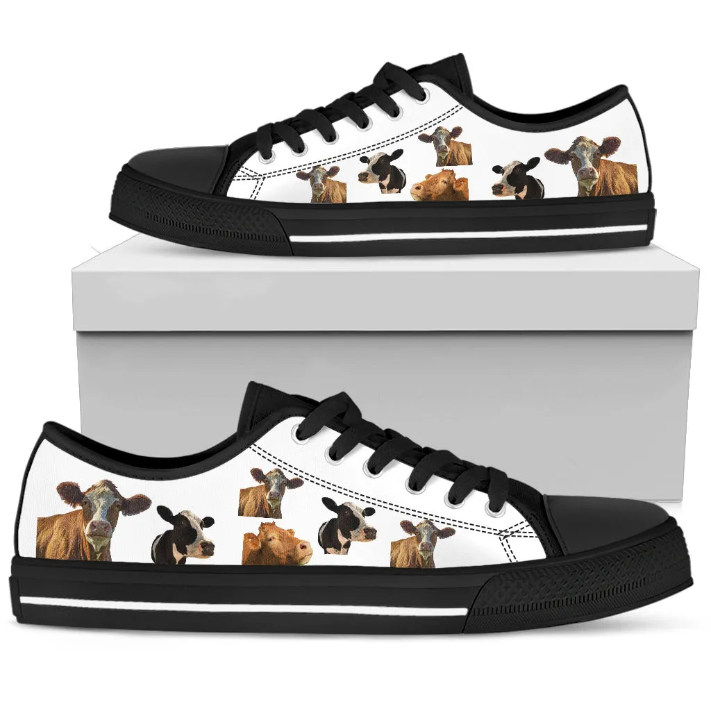 Cow Canvas Shoes - White