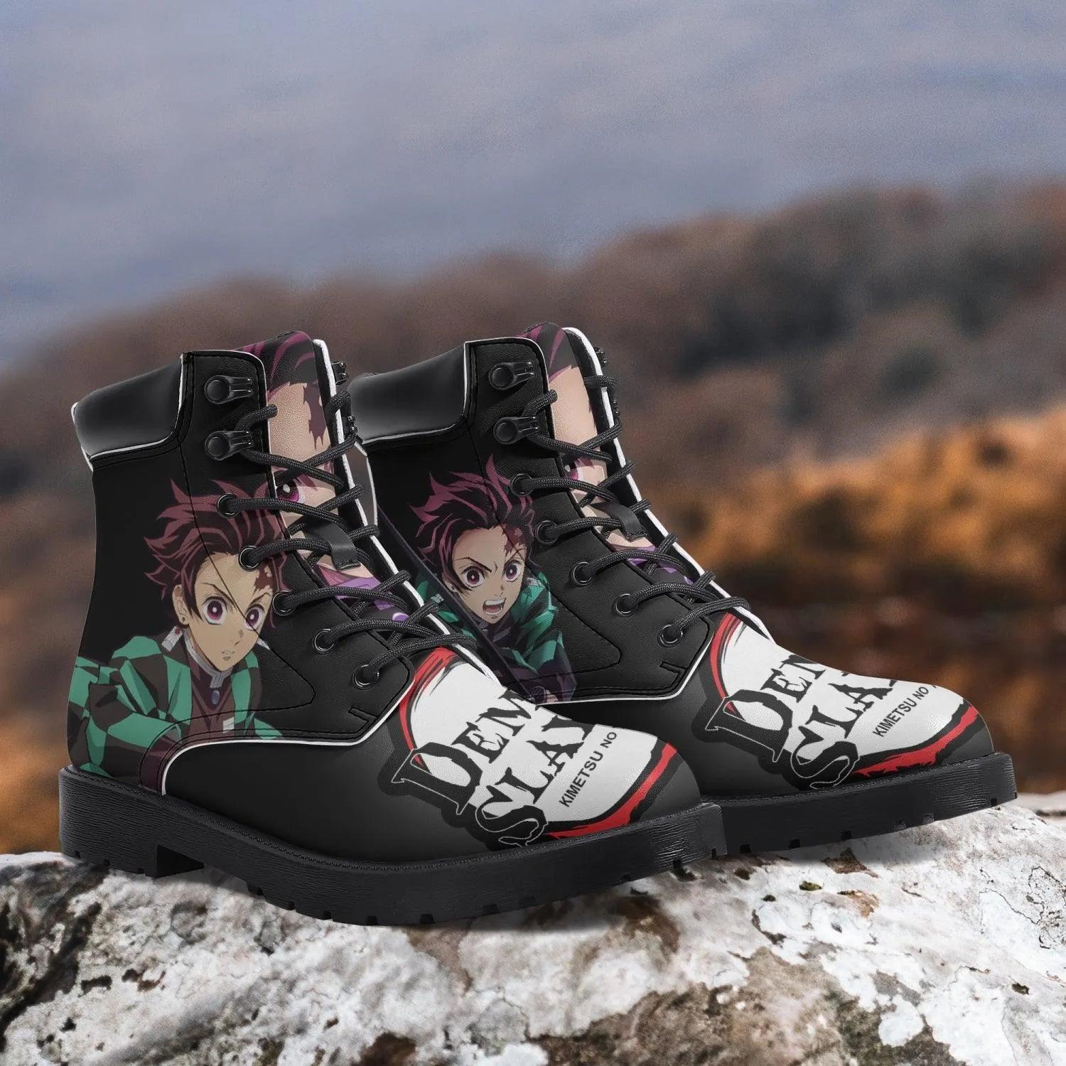 Demon Slayer Tanjiro Kamado Casual Leather Boots Anime Shoes