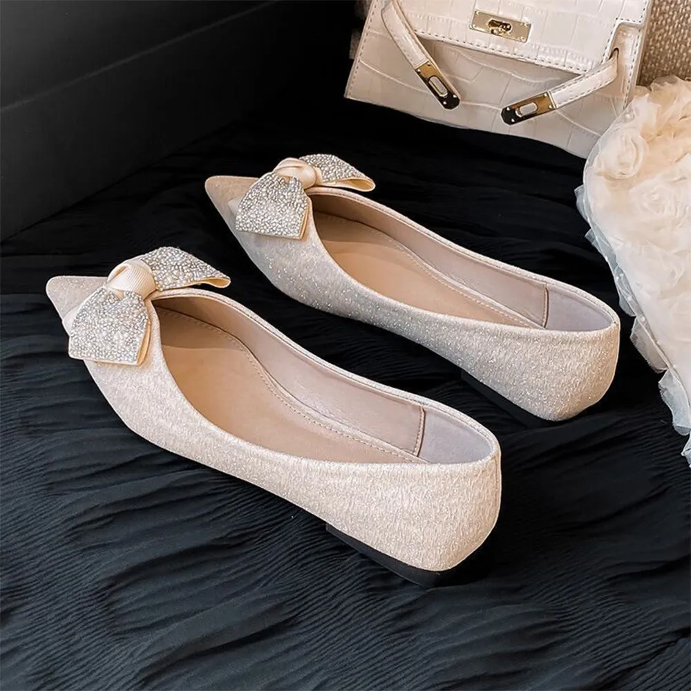 Designer Crystal Big Bow Flats