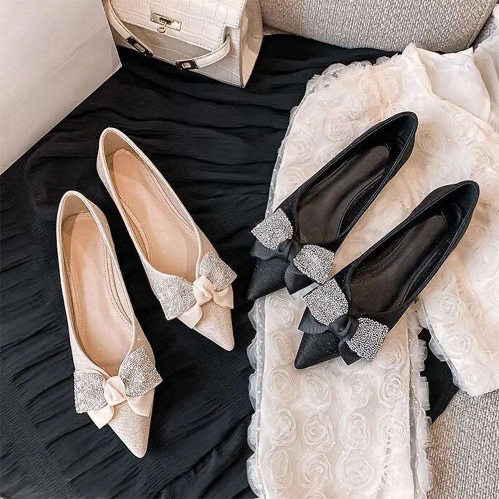 Designer Crystal Big Bow Flats