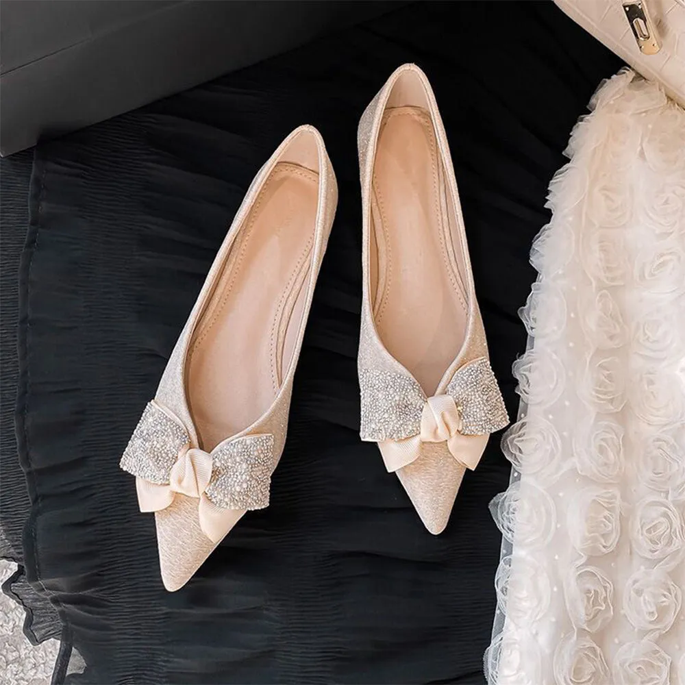 Designer Crystal Big Bow Flats