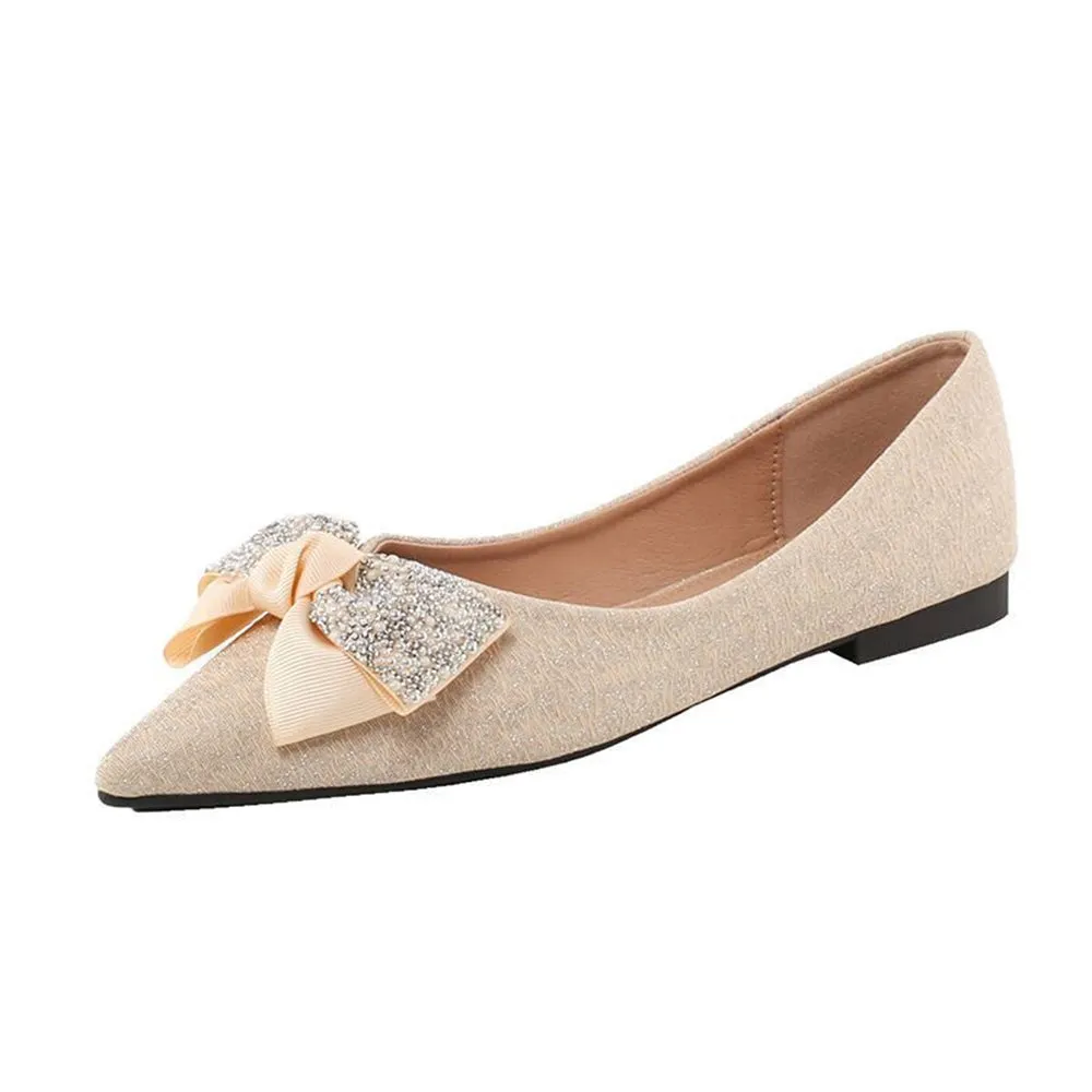 Designer Crystal Big Bow Flats