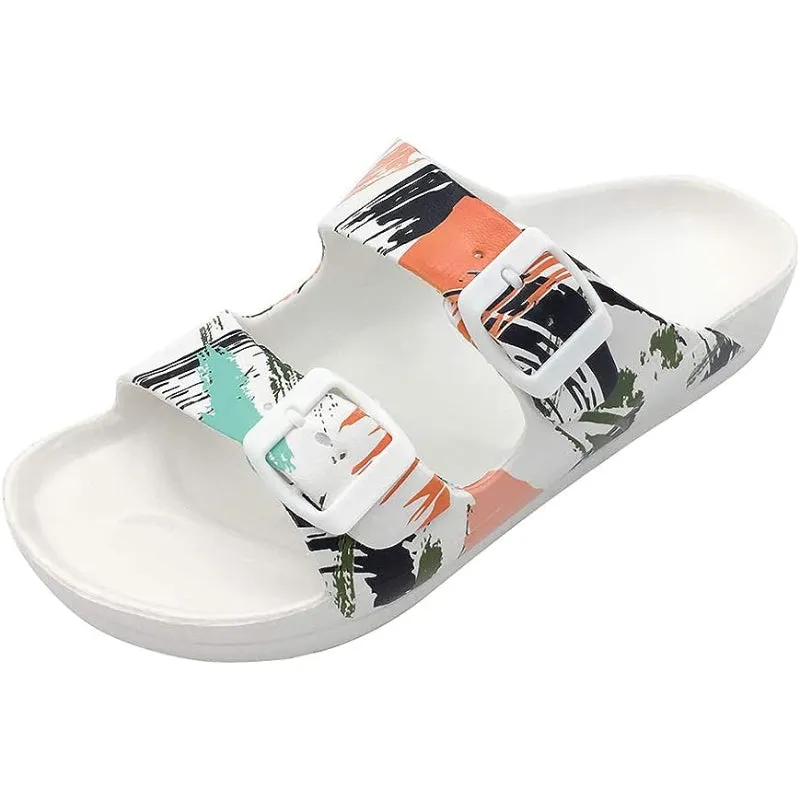 Double Buckle Adjustable Comfort Flat Sandals