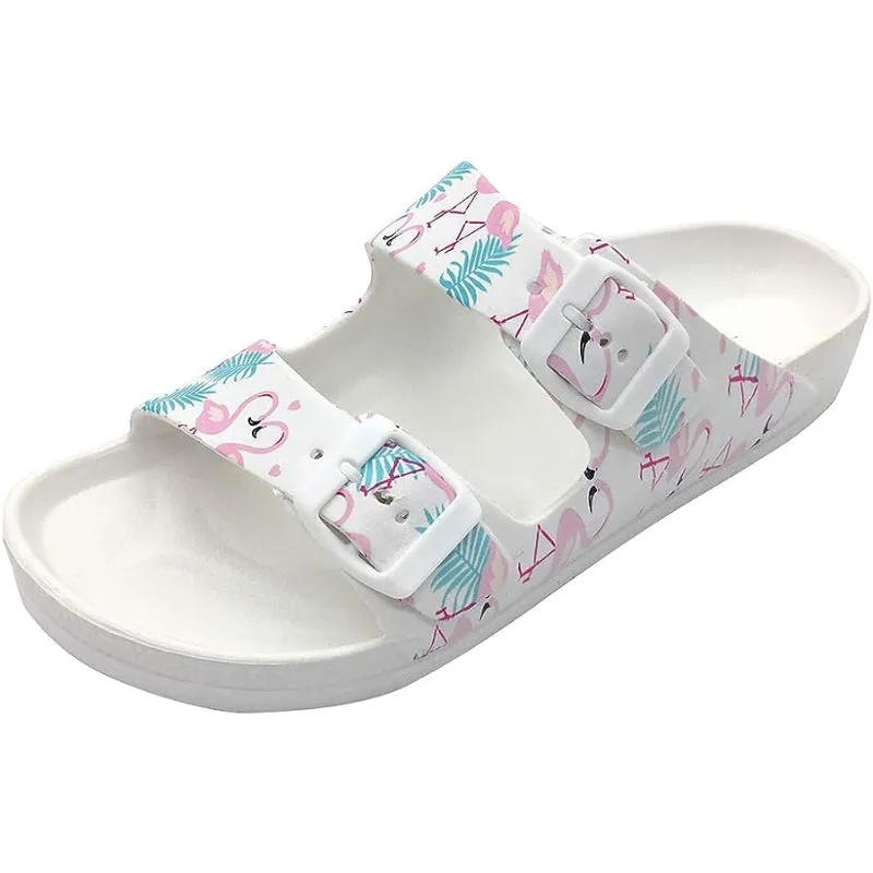 Double Buckle Adjustable Comfort Flat Sandals
