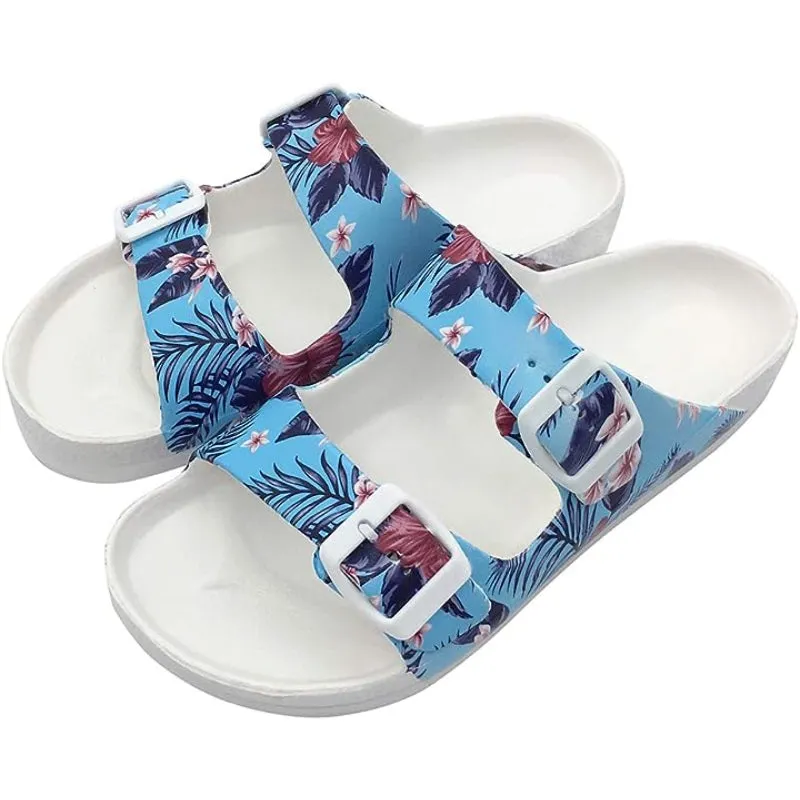 Double Buckle Adjustable Comfort Flat Sandals
