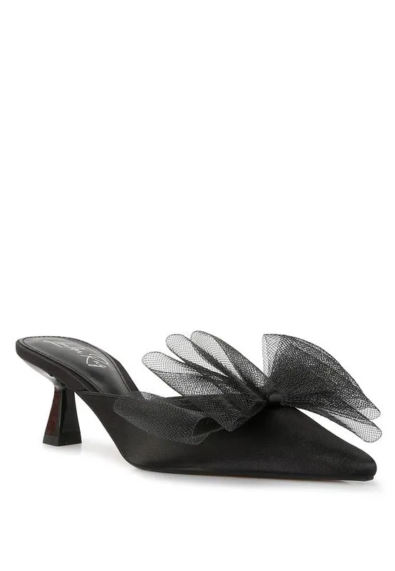 Elegance Unveiled Organza Bow Mules