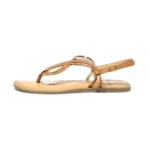 Gemo Flat Sandals Leather Brown Colour For Women
