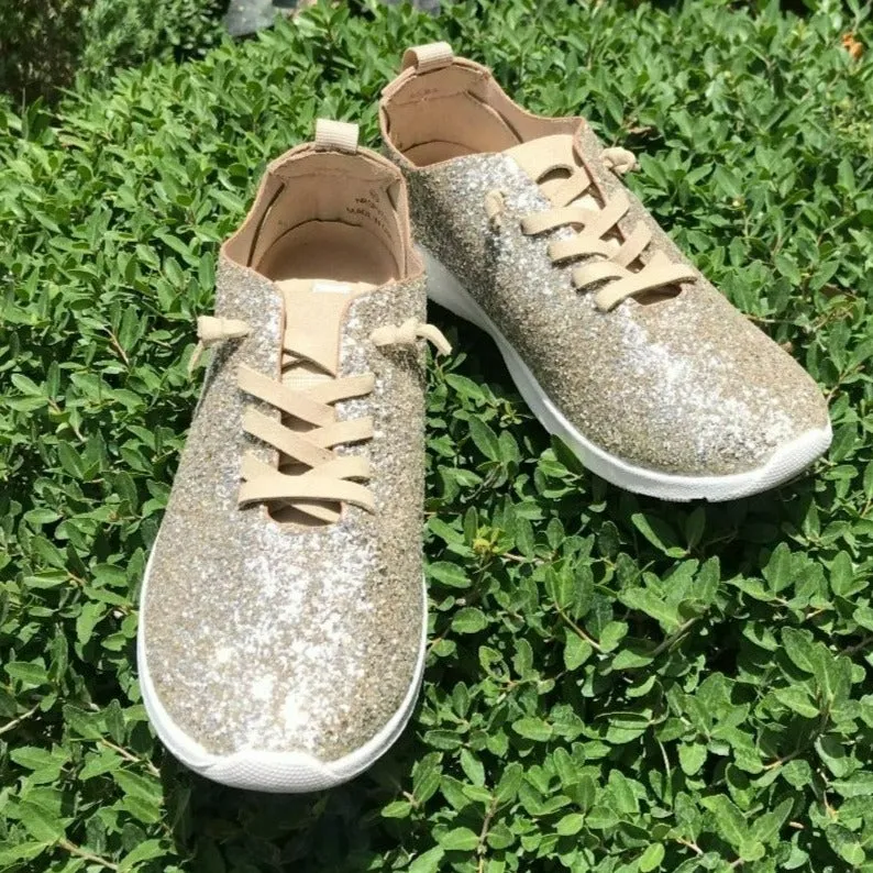 Gold Glitter Mayo Easy Slip on Sneaker