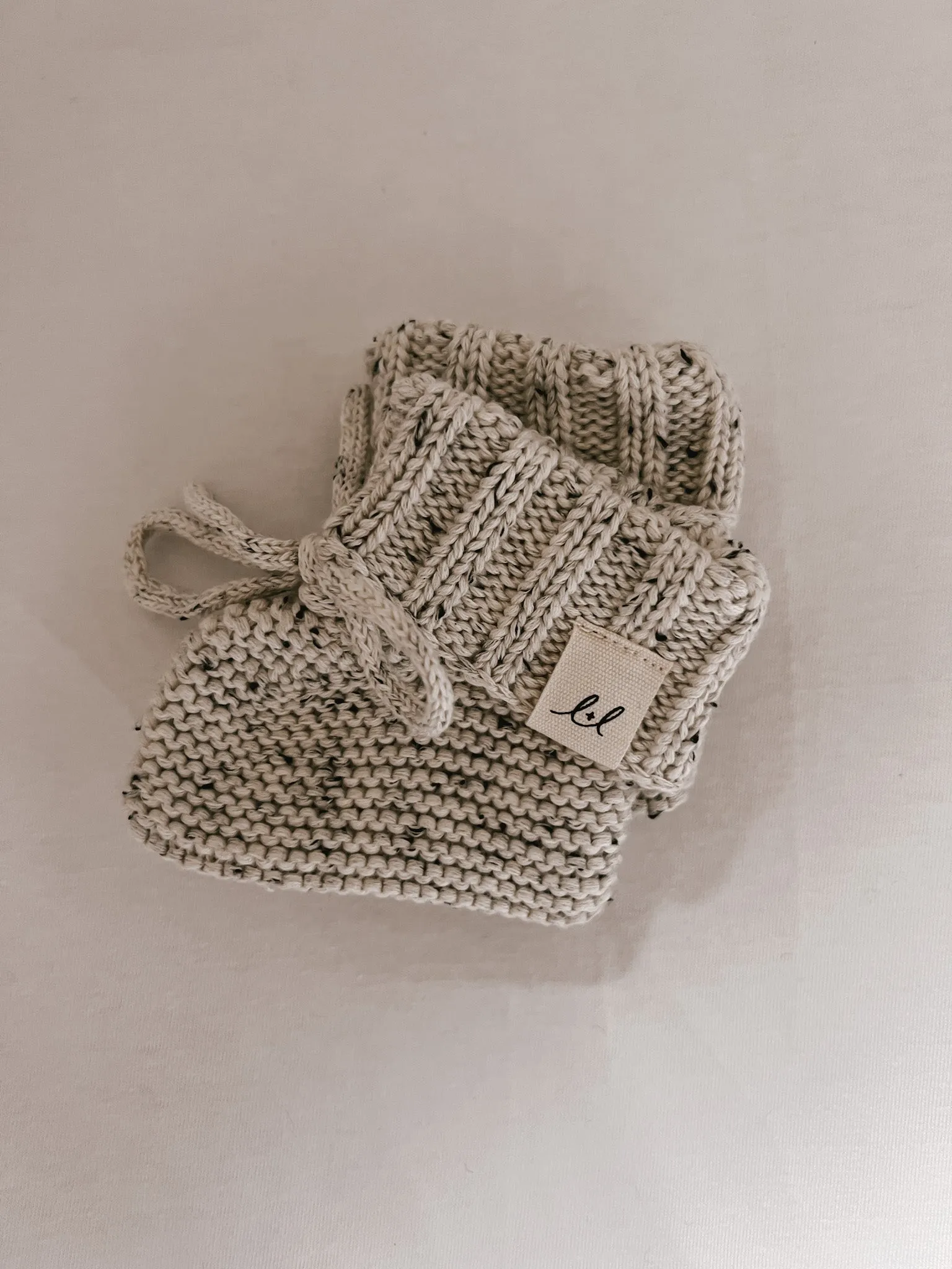 Luna   Luca Organic Booties - Black Speckle