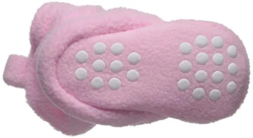 Luvable Friends Unisex Baby Cozy Fleece Booties, Light Pink, 0-6 Months US