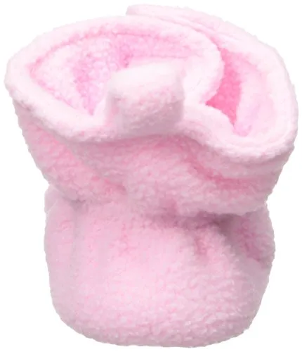 Luvable Friends Unisex Baby Cozy Fleece Booties, Light Pink, 0-6 Months US