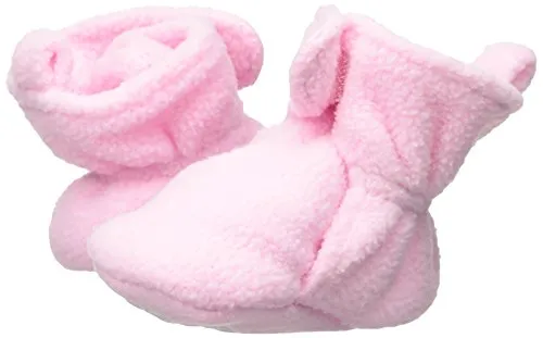 Luvable Friends Unisex Baby Cozy Fleece Booties, Light Pink, 0-6 Months US