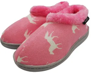Norty Girls 11-3 Pink Horse Fleece Slipper 17351
