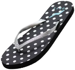 NORTY Women 5-10 Black/Silver Dot Sandal 22014A