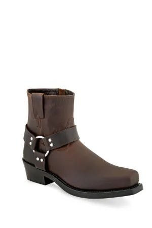 Old West Brown Mens Leather Harness Motorcycle Boots 11D