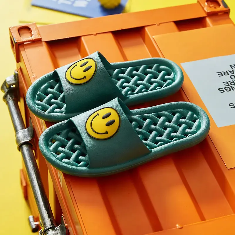 Paziye Smiley Face Quick Dry Shower Shoes slipper