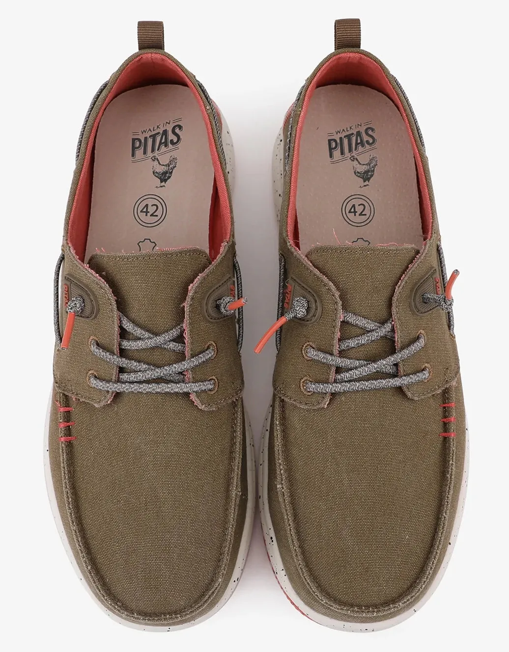Pitas Mens Byron Canvas Deck Shoes - Camel