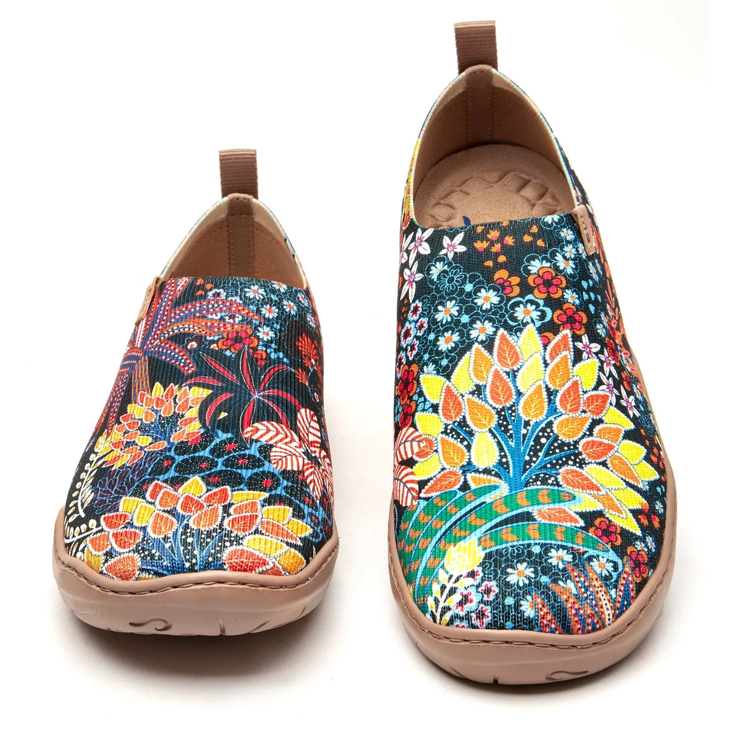 Quirky Plants Women's Slip-On Shoes Painted Canvas Sneakers