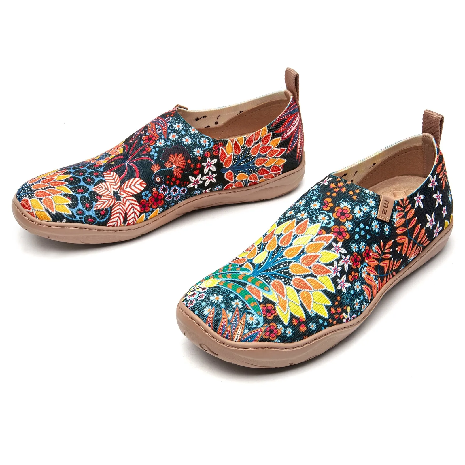 Quirky Plants Women's Slip-On Shoes Painted Canvas Sneakers