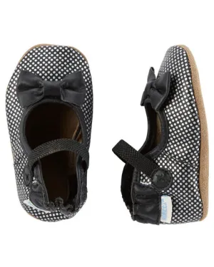 Robeez Mini Soft Soles Spotted Shannon Shoe - Black