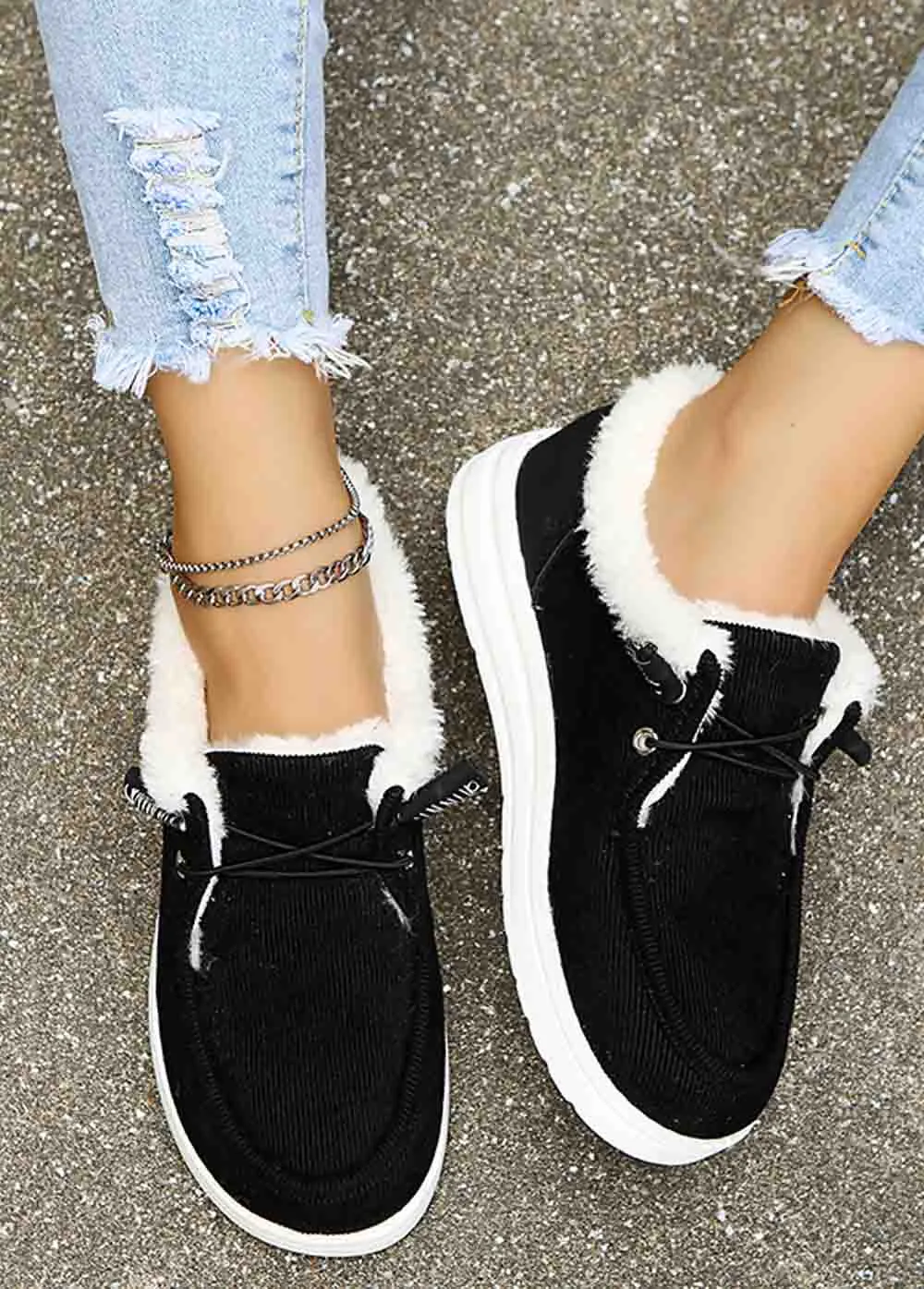 Round Head Flat Cotton Shoes