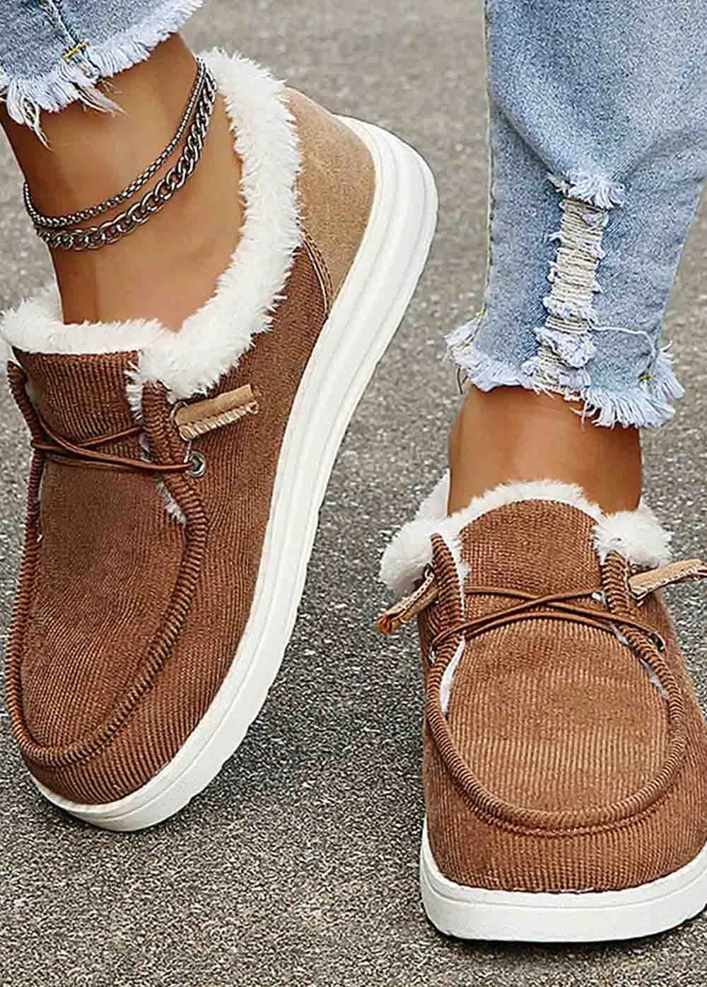 Round Head Flat Cotton Shoes