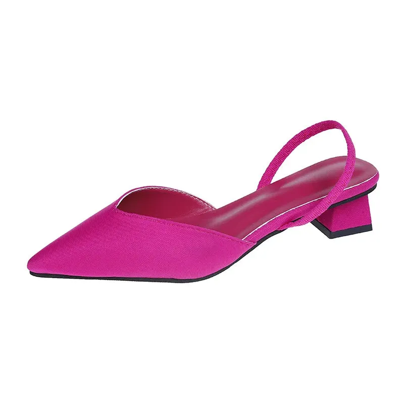Satin Slingback with Kitten Heel