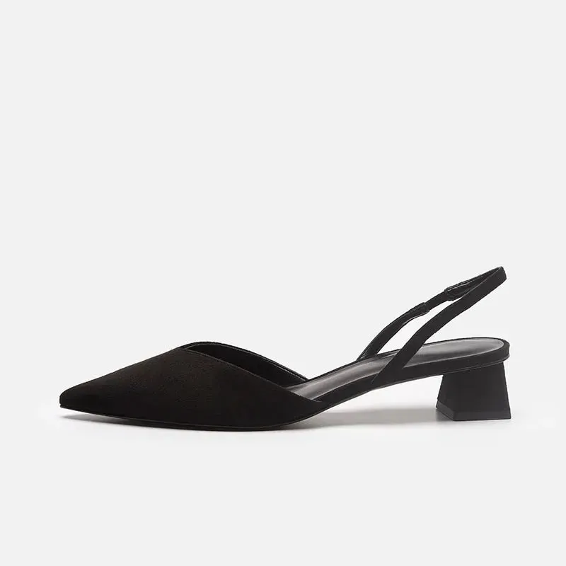 Satin Slingback with Kitten Heel