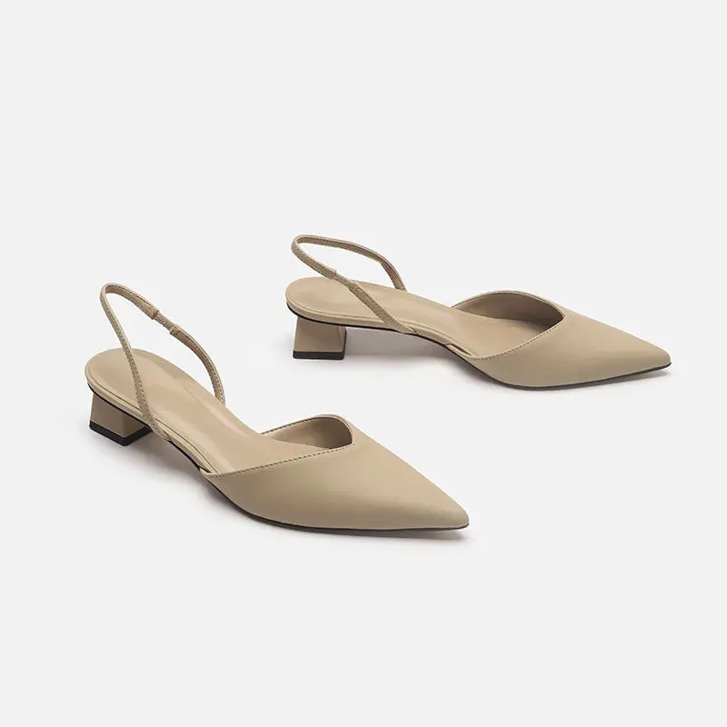 Satin Slingback with Kitten Heel
