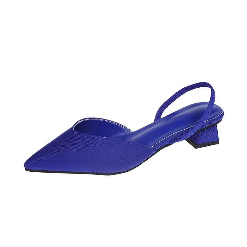 Satin Slingback with Kitten Heel