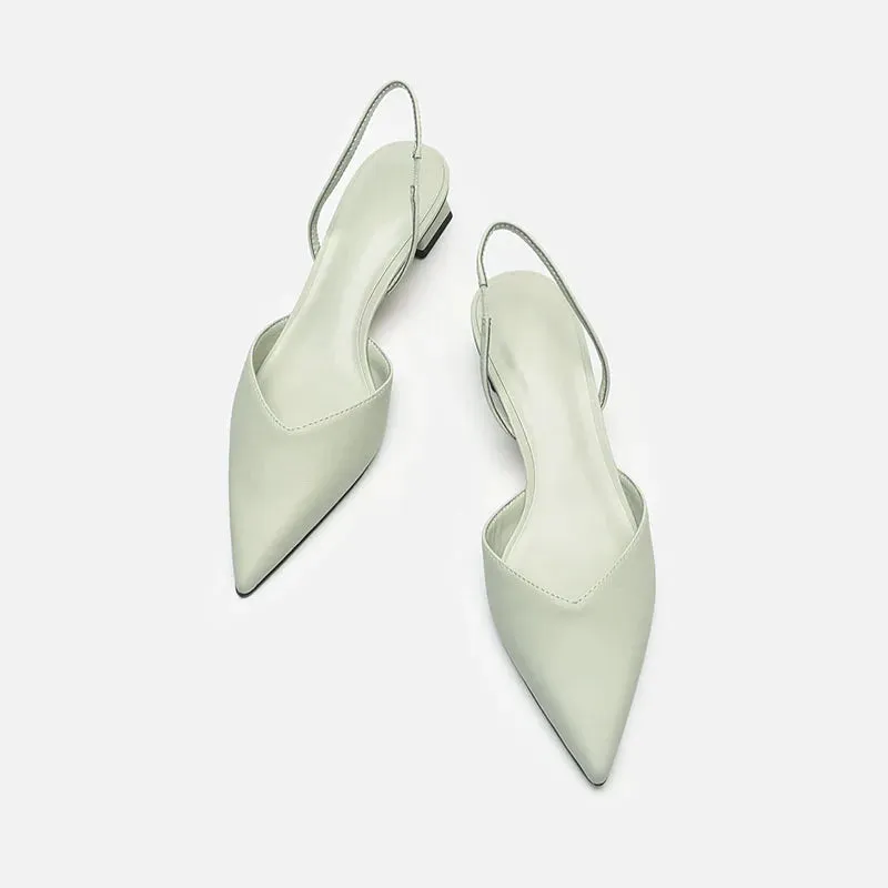 Satin Slingback with Kitten Heel