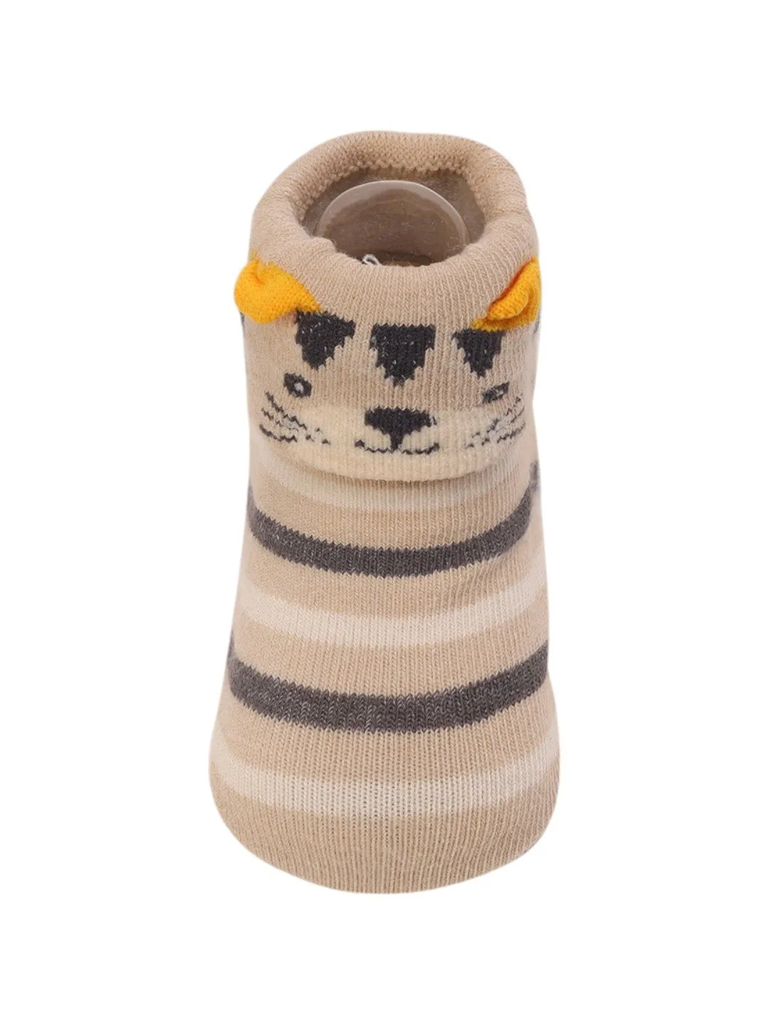 Striped Baby Socks with Tiger Face – Cozy and Adorable Design