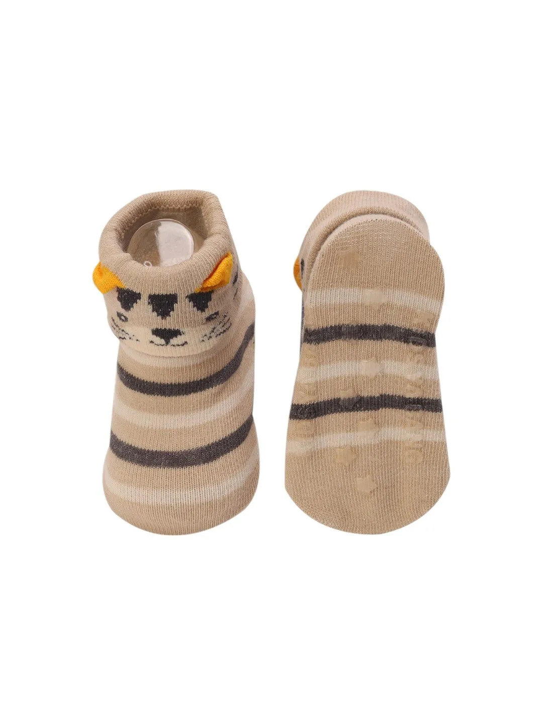 Striped Baby Socks with Tiger Face – Cozy and Adorable Design