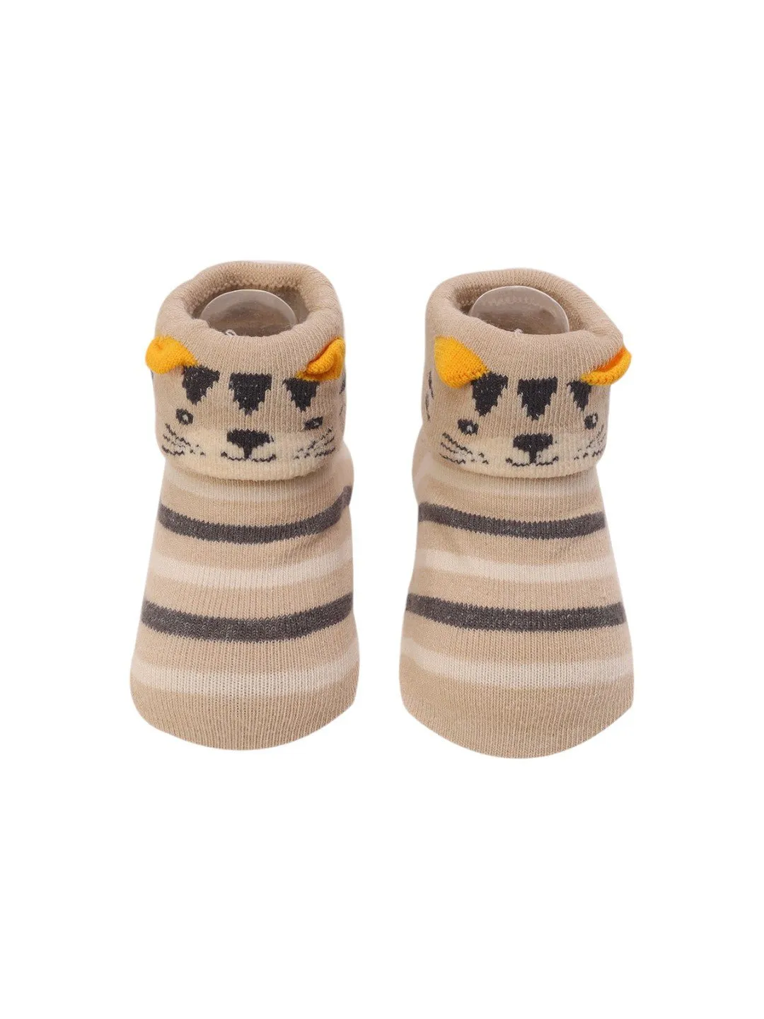 Striped Baby Socks with Tiger Face – Cozy and Adorable Design