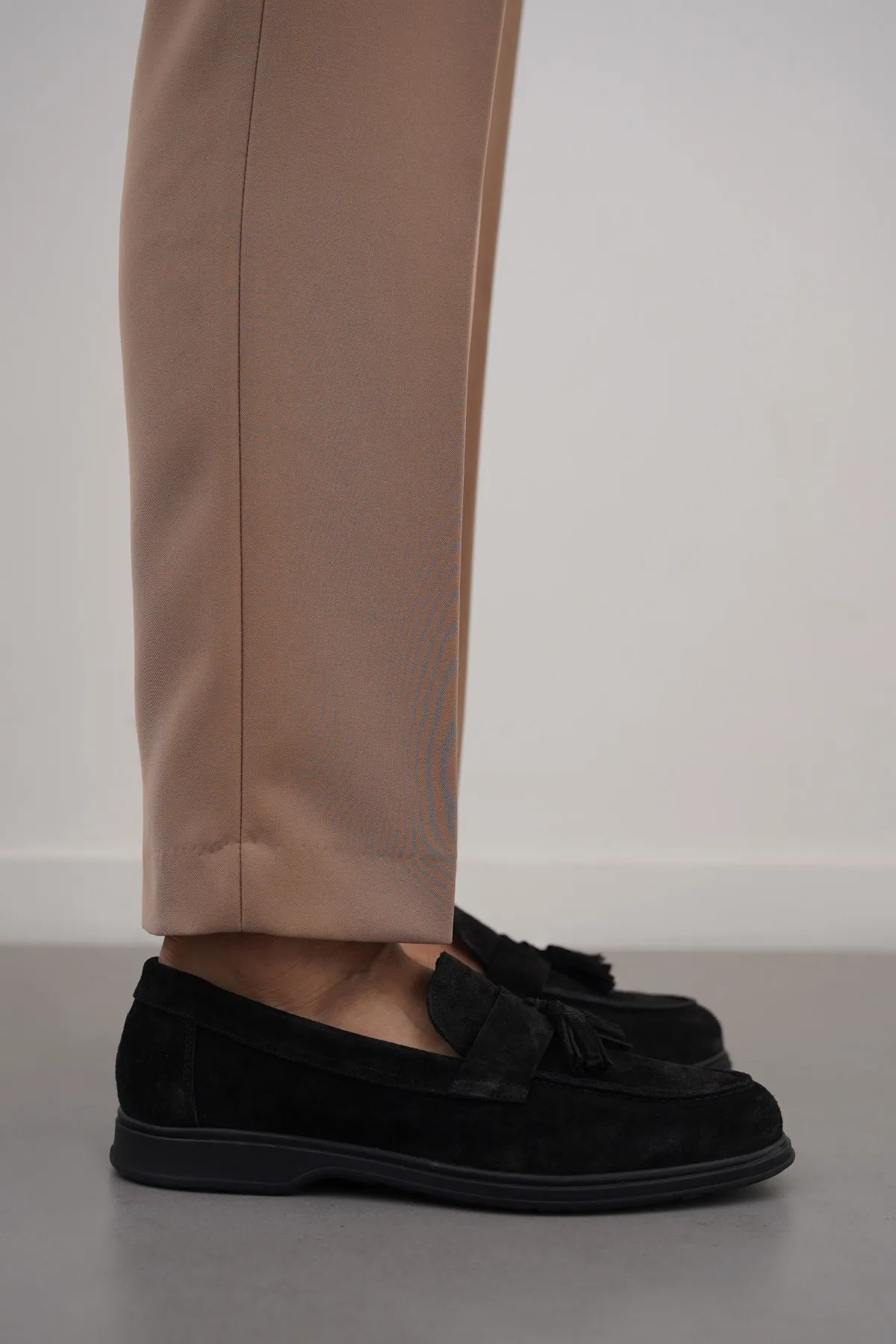 SUEDE LEATHER TASSEL LOAFERS