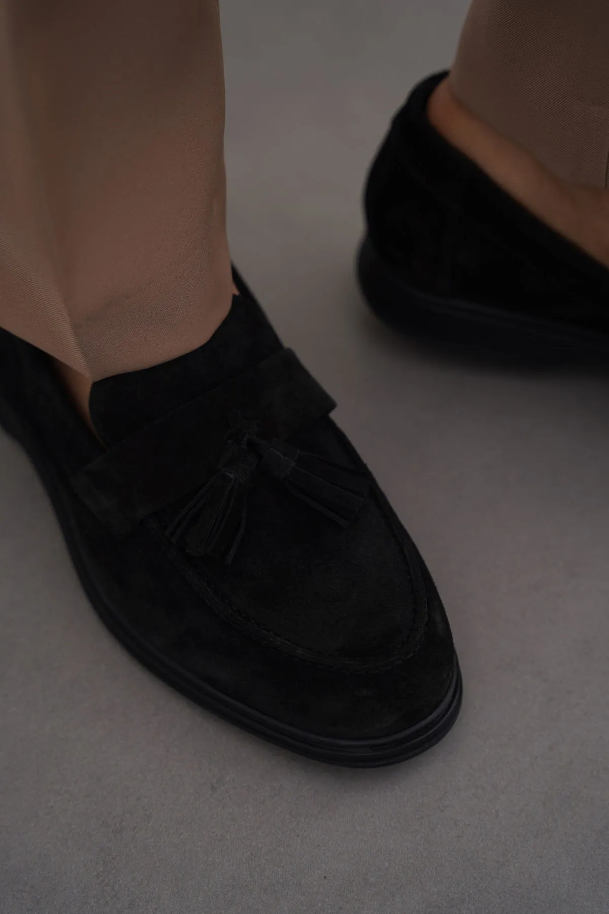 SUEDE LEATHER TASSEL LOAFERS