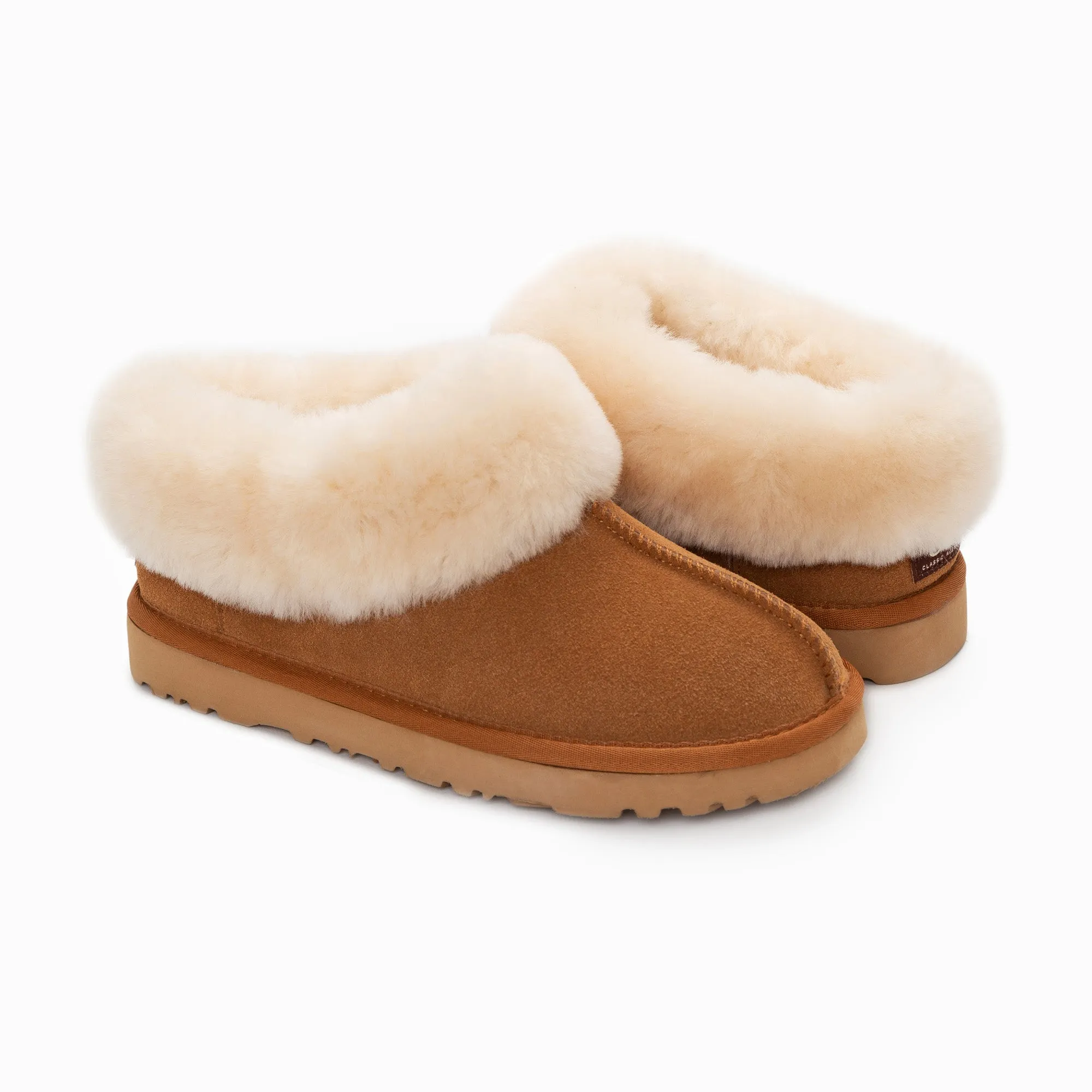 Ugg Slippers Collar Unisex Premium Sheepskin Slippers Suede