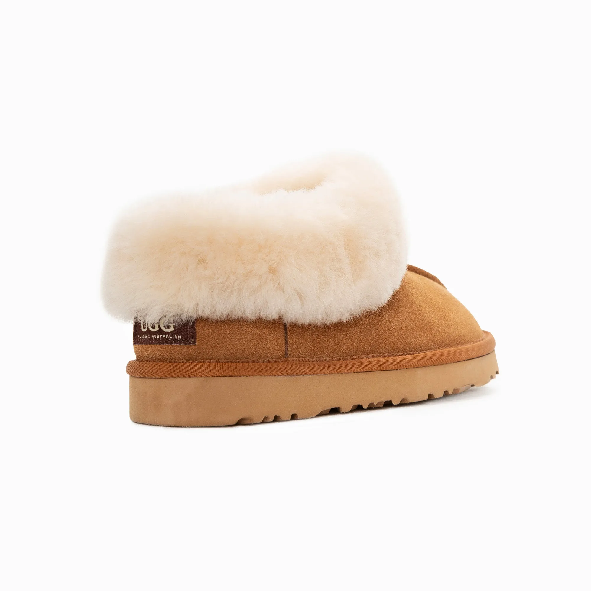 Ugg Slippers Collar Unisex Premium Sheepskin Slippers Suede